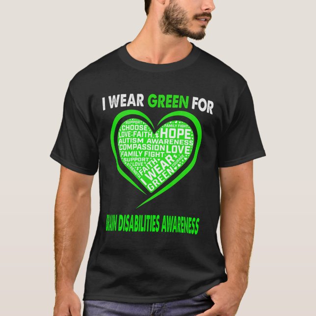 Camiseta Uso El Verde Para Las Discapacidades Cerebrales (Anverso)