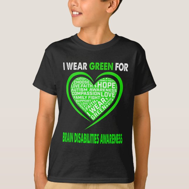Camiseta Uso El Verde Para Las Discapacidades Cerebrales (Anverso)