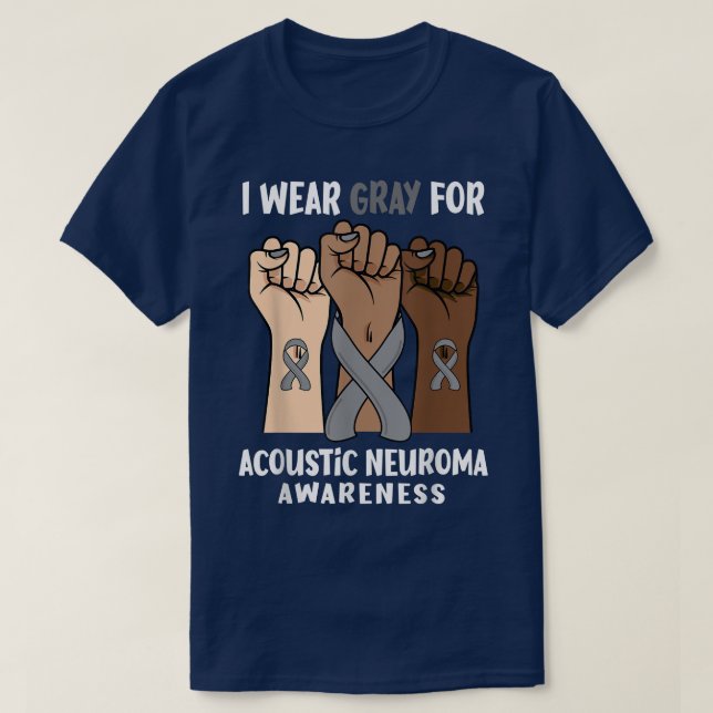 Camiseta Uso Gris Para Concienciación Sobre Neuroma Acústic (Diseño del anverso)