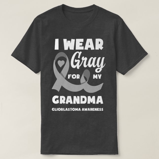 Camiseta Uso Gris Para Concienciar A Mi Abuela Glioblastoma (Diseño del anverso)