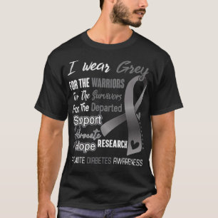 Camiseta Uso Gris Para Diabetes Apoyo A La Conciencia Diabe