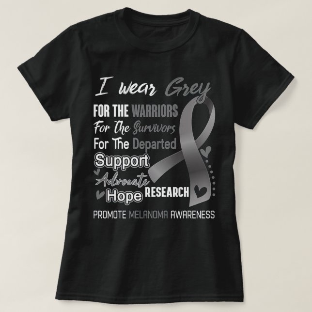 Camiseta Uso Gris Para Melanoma Apoyo A La Conciencia Melan (Diseño del anverso)