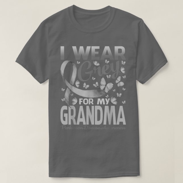 Camiseta Uso Gris Para Mi Abuela Con Conciencia De La Enfer (Diseño del anverso)