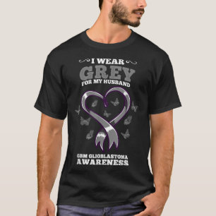 Camiseta Uso Gris Para Mi Esposo GBM Glioblastoma Awaren