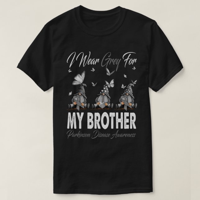Camiseta Uso Gris Para Mi Hermano Parkinson Consciente (Diseño del anverso)