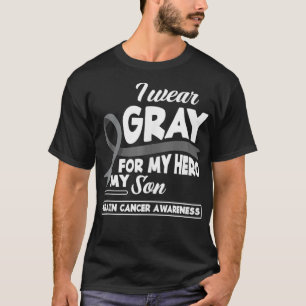 Camiseta Uso Gris Para Mi Héroe Mi Hijo Adquirió Cáncer De 