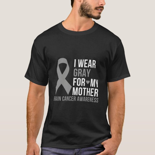 Camiseta Uso Gris Para Mi Madre Conciencia Sobre El Cáncer  (Anverso)