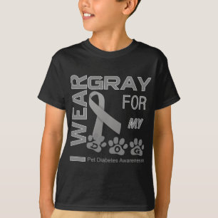 Camiseta Uso gris para mi perro Mascota Diabetes Awareness 