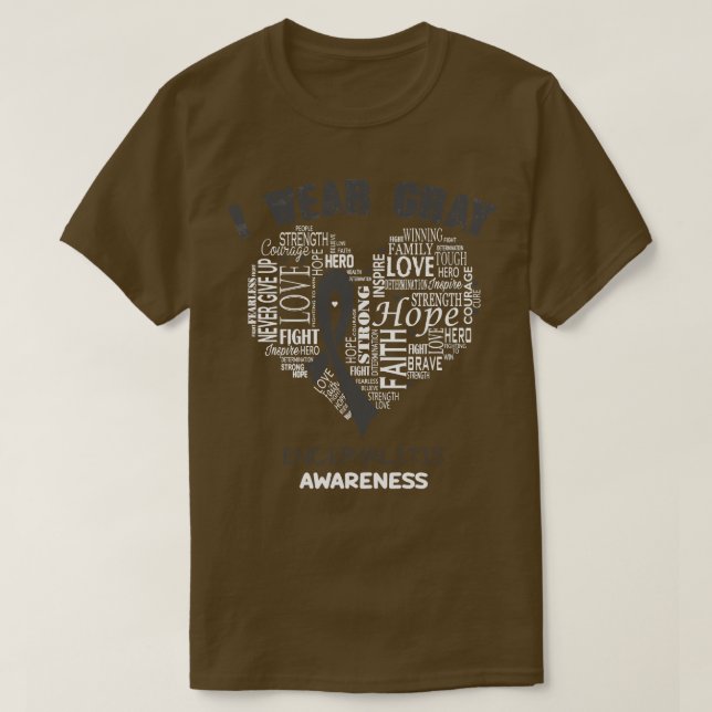 Camiseta Uso Gris Por Encefalitis Sensibilización Creencia  (Diseño del anverso)