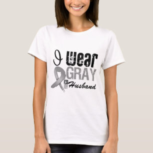Camiseta Uso La Cinta De Conciencia Gris Para Mi Esposo