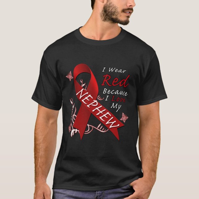 Camiseta Uso la Cinta Roja Concienciación sobre la Enfermed (Anverso)