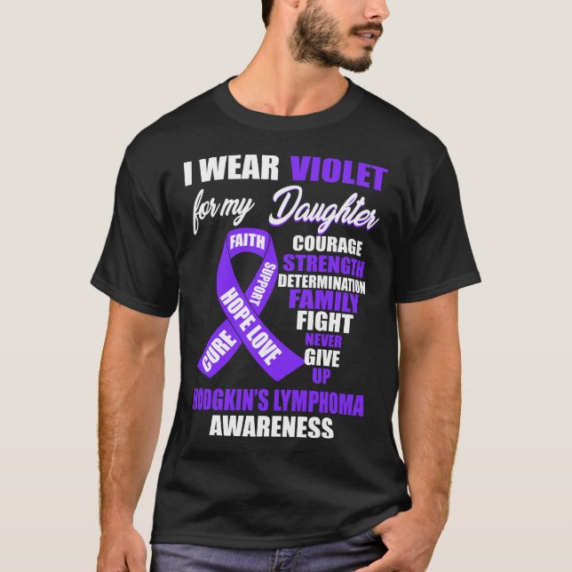 Camiseta Uso la conciencia del linfoma de Violet Hodgkin (Anverso)