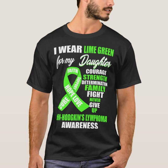 Camiseta Uso la conciencia del linfoma verde limón no hodgk (Anverso)