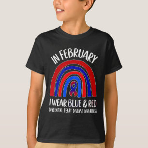 Camiseta Uso La Enfermedad Congénita Azul Y Roja Consciente