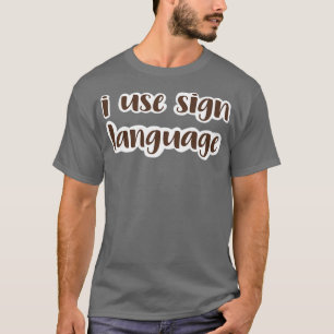 Camiseta uso lenguaje de señas marrón oscuro