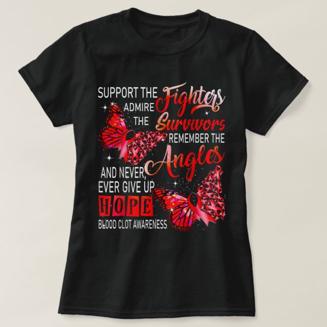 Camiseta Uso Mariposas De Cinta Roja Concienciación Sobre E (Diseño del anverso)