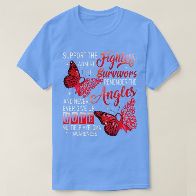 Camiseta Uso Mieloma Múltiple De Combatientes De Apoyo De B (Diseño del anverso)