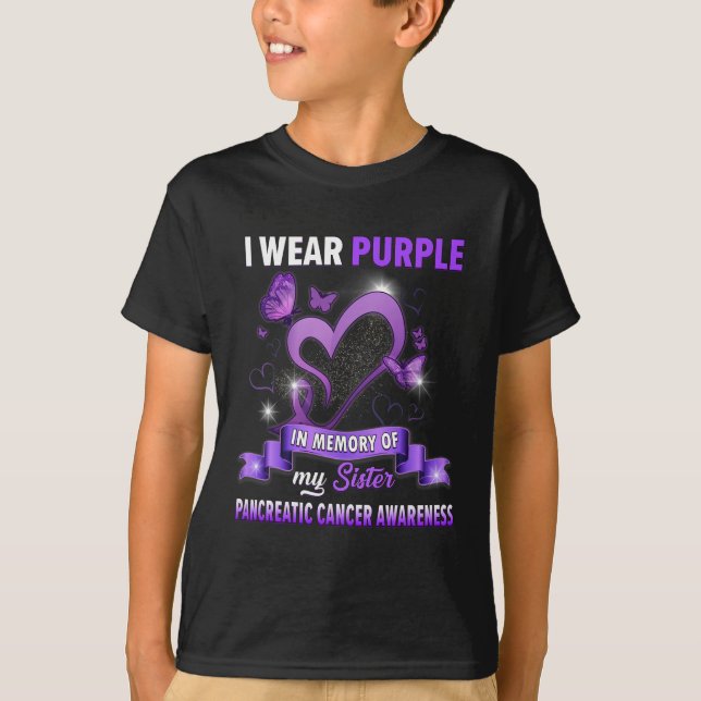 Camiseta Uso Morado En Memoria De La Hermana Cance Pancreát (Anverso)