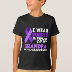 Camiseta Uso Morado En Memoria De Mi Abuelo Sobredosis Awa