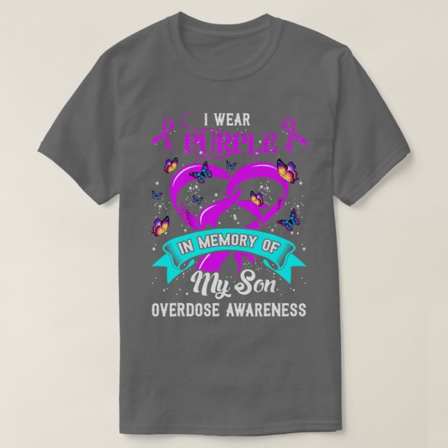 Camiseta Uso Morado En Memoria De Mi Hijo Con Awarene A Sob (Diseño del anverso)