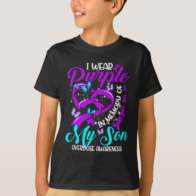Camiseta Uso Morado En Memoria De Mi Hijo Con Awarene A Sob (Anverso)