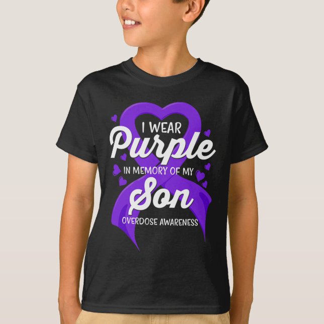Camiseta Uso Morado En Memoria De Mi Hijo Con Awarene A Sob (Anverso)