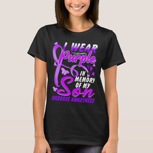 Camiseta Uso Morado En Memoria De Mi Hijo Con Awarene A Sob (Anverso)