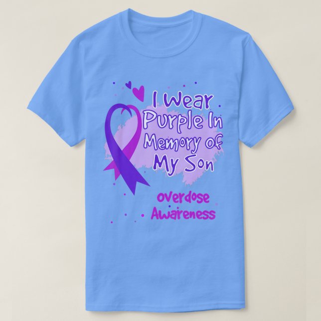 Camiseta Uso Morado En Memoria De Mi Hijo Con Awarene A Sob (Diseño del anverso)
