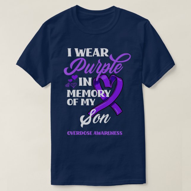 Camiseta Uso Morado En Memoria De Mi Hijo Con Awarene A Sob (Diseño del anverso)