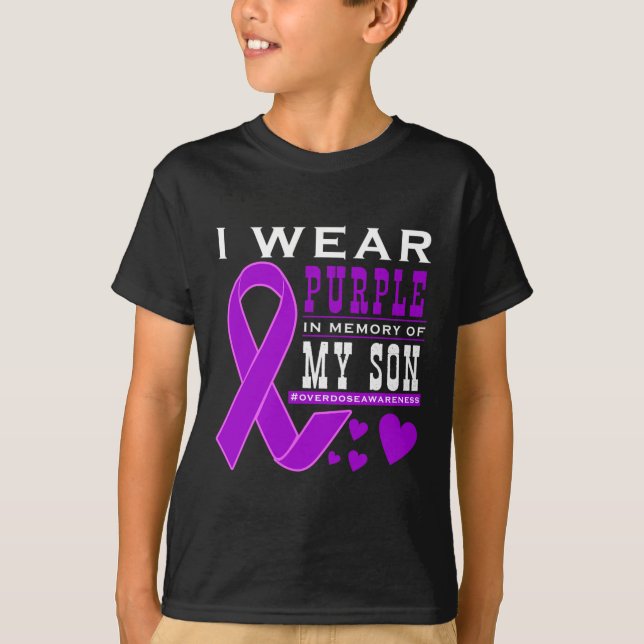 Camiseta Uso Morado En Memoria De Mi Hijo - Sobredosis Cons (Anverso)