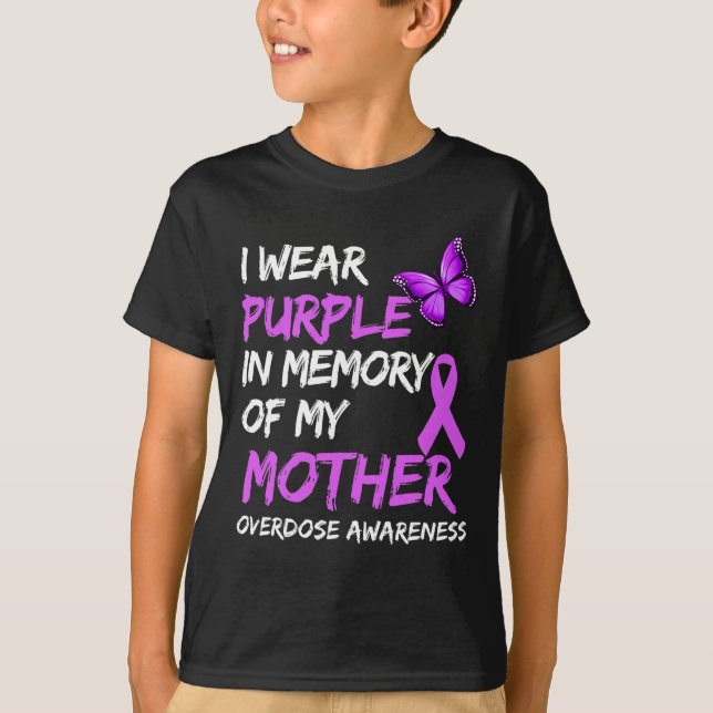 Camiseta Uso Morado En Memoria De Mi Madre Sobredosis En Gu (Anverso)