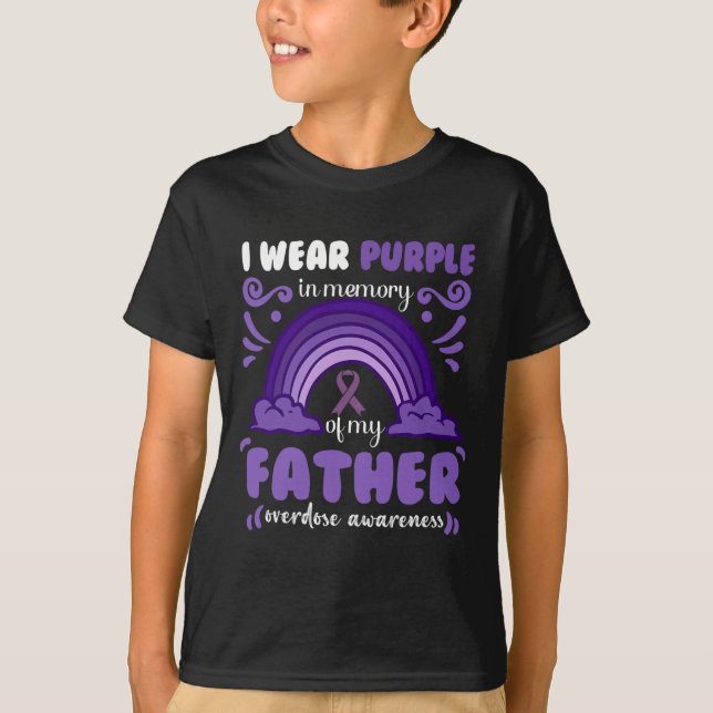 Camiseta Uso morado en memoria de mi padre (Anverso)
