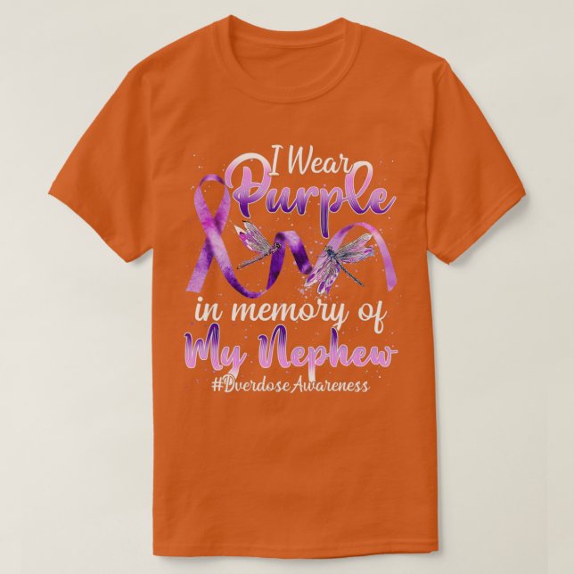 Camiseta Uso Morado En Memoria De Mi Sobredosis De Sobredos (Diseño del anverso)
