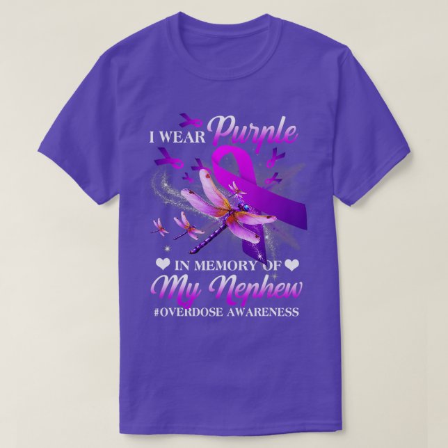 Camiseta Uso Morado En Memoria De Mi Sobredosis De Sobredos (Diseño del anverso)