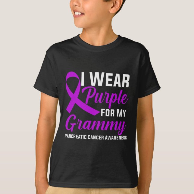 Camiseta Uso Morado Para Mi Cáncer Pancreático Grammy (Anverso)