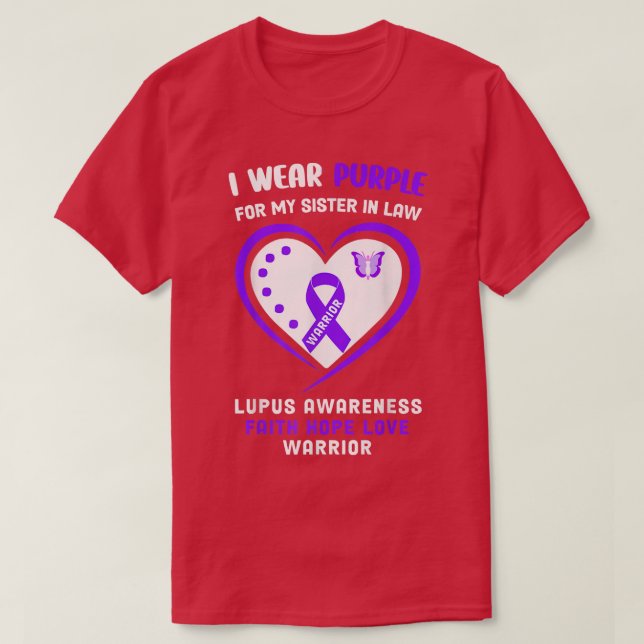 Camiseta Uso morado para mi hermana en la ley Lupus Awarene (Diseño del anverso)