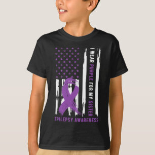 Camiseta Uso Morado Para Mi Hermana Epilepsia Awareness Mon