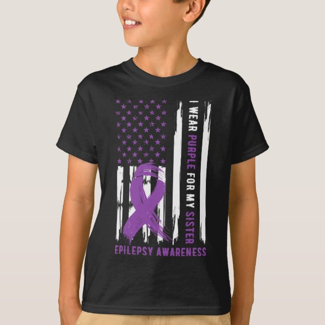 Camiseta Uso Morado Para Mi Hermana Epilepsia Awareness Mon (Anverso)