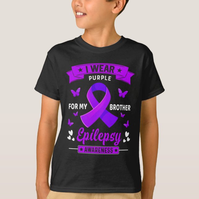 Camiseta Uso morado para mi hermano Epilepsy Awareness Ri (Anverso)