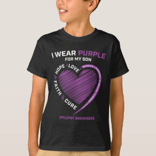 Camiseta Uso Morado Para Mi Hijo Epilepsia Awareness Mom Da