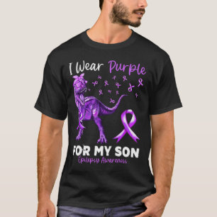 Camiseta Uso Morado Para Mi Hijo Epilepsia Conciencia Dinos