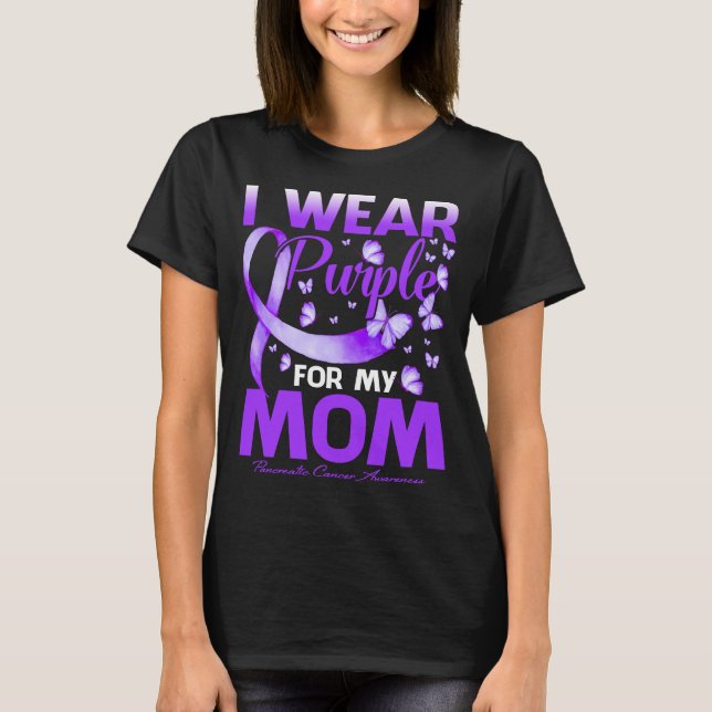 Camiseta Uso Morado Para Mi Mamá Cáncer Pancreático (Anverso)