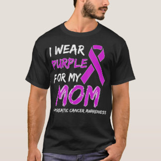 Camiseta Uso morado para mi mamá Cinta Pancreática Cáncer