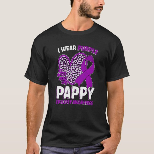 Camiseta Uso Morado Para Mi Pappy Epilepsy Awareness Leop (Anverso)