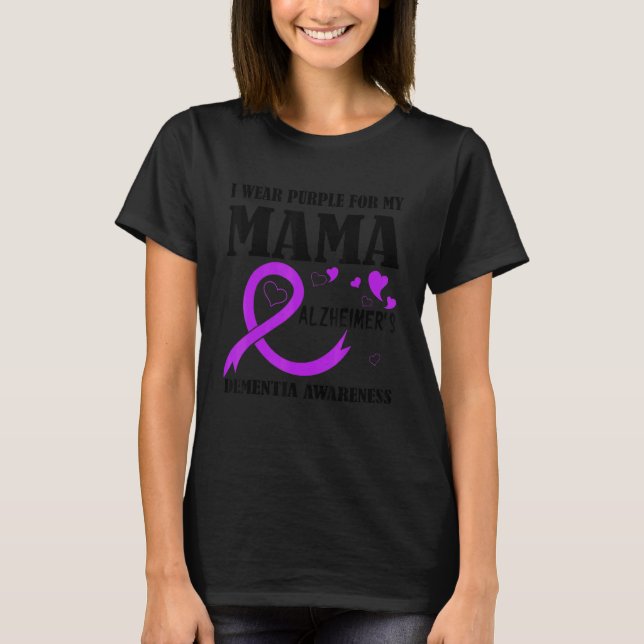 Camiseta Uso morado por Dementia Awa de mi mamá Alzheimer (Anverso)