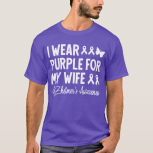 Camiseta Uso morado por la conciencia de mi esposa Alzheime