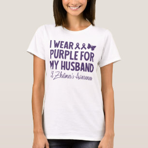 Camiseta Uso morado por la conciencia de mi marido Alzheime