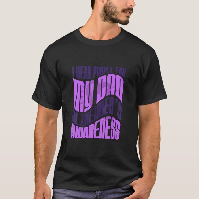 Camiseta Uso morado por la conciencia de mi papá Alzheimer (Anverso)