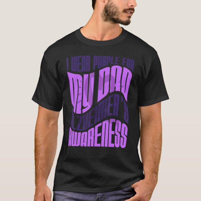 Camiseta Uso morado por la conciencia de mi papá Alzheimer (Anverso)