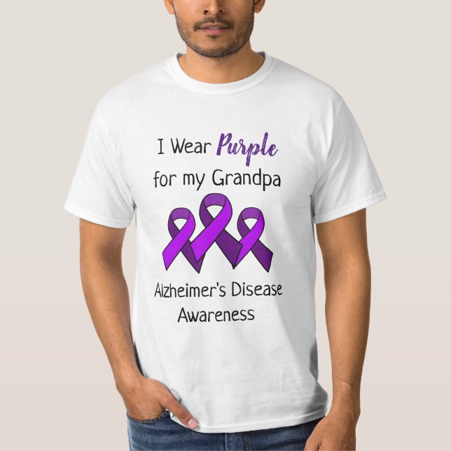 Camiseta Uso morado por la enfermedad de Alzheimer de mi ab (Anverso)